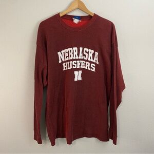 Nebraska Huskers Red Long Sleeve Top‎ Mens Size XL